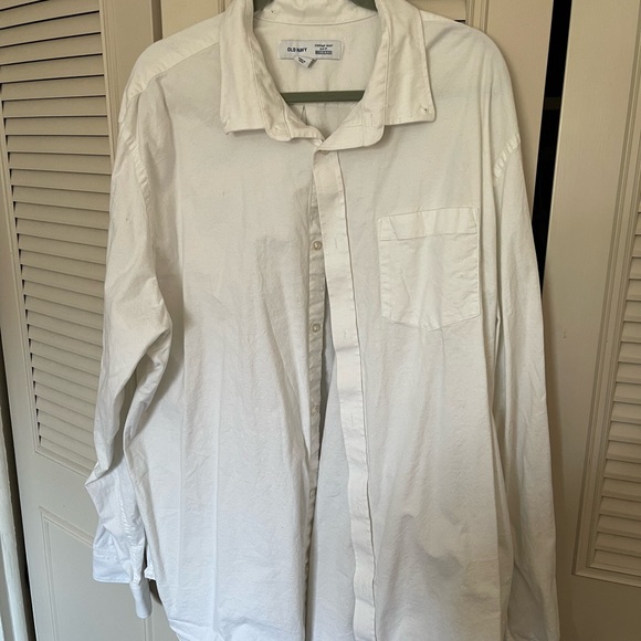 White Long Sleeve Button Up Shirt - Picture 1 of 3